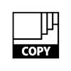 Symbol 'COPY' ze stylizowanymi arkuszami papieru.