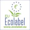 Logo Unijnego Oznakowania Ekologicznego z tekstem 'EU Ecolabel' i stroną internetową 'www.ecolabel.eu', zielona grafika liści i okrąg gwiazd.
