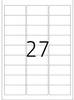Arkusz z 24 pustymi etykietami i dużą cyfrą '27' pośrodku.
