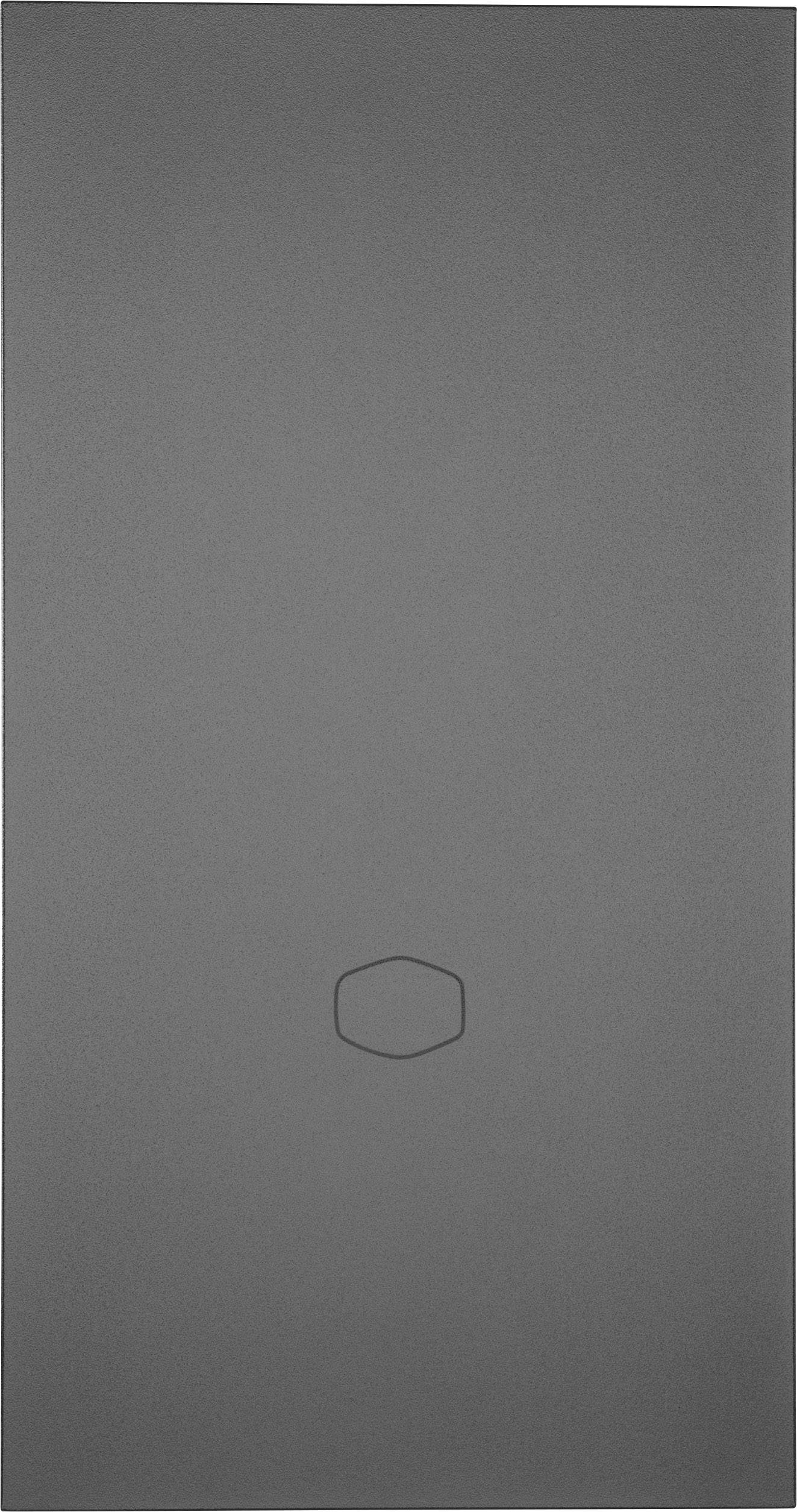 Cienka szara mata z sześciokątnym logo pośrodku.