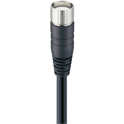 Czarny kabel koncentryczny z srebrnym wtykiem na górnym końcu.