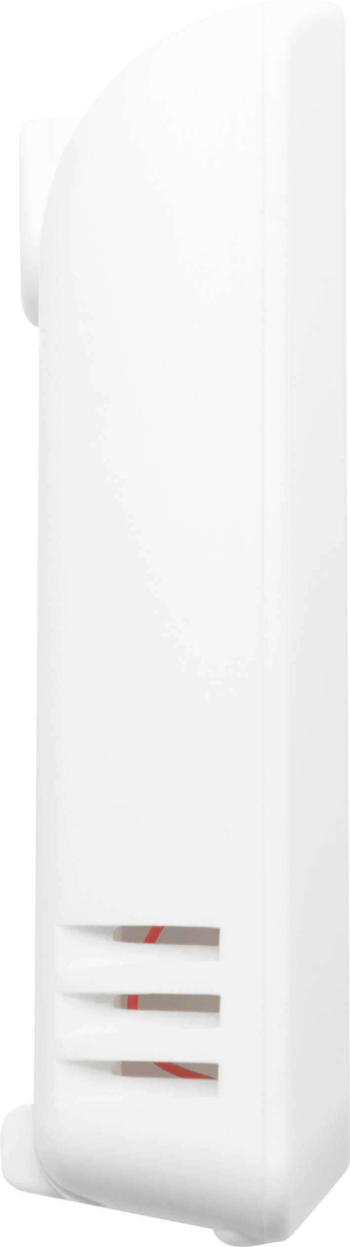 Biały korpus z tworzywa sztucznego, prawdopodobnie element urządzenia technicznego, z otworami wentylacyjnymi. Kształt przypomina obudowę.