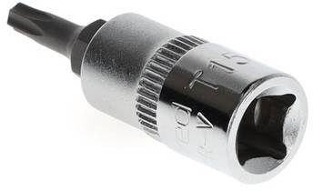 Wkładka T15 wykonana z metalu z sześciokątnym chwytem, odpowiednia do wkrętów Torx.