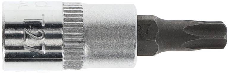 Nasadka klucza Torx, rozmiar T27, metalowa, odpowiednia do prac śrubowych.