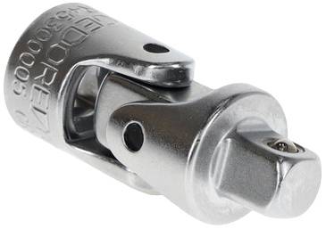 Srebrny klucz grzechotka z ruchomym przegubem, odpowiedni do zamocowania na mechanizmach zapadkowych w zastosowaniach samochodowych lub maszynowych.