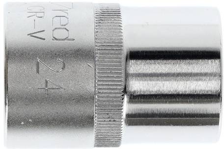 Nasadka sześciokątna, rozmiar 24 mm, wykonana ze stali chromowo-wanadowej.