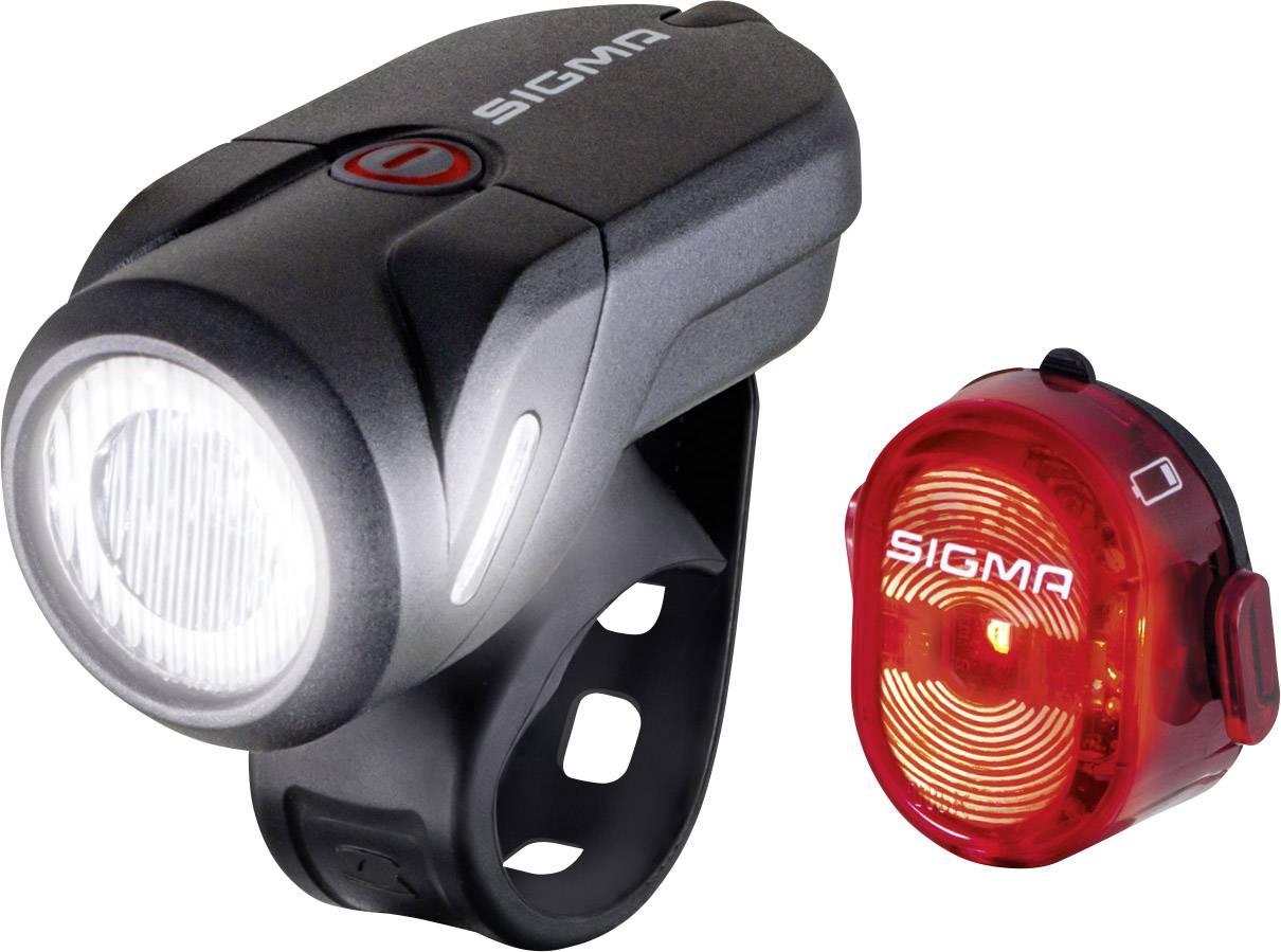 Sigma Zestaw oświetlenia rowerowego AURA 35 / Nugget Set LED akumulatorowe czarny