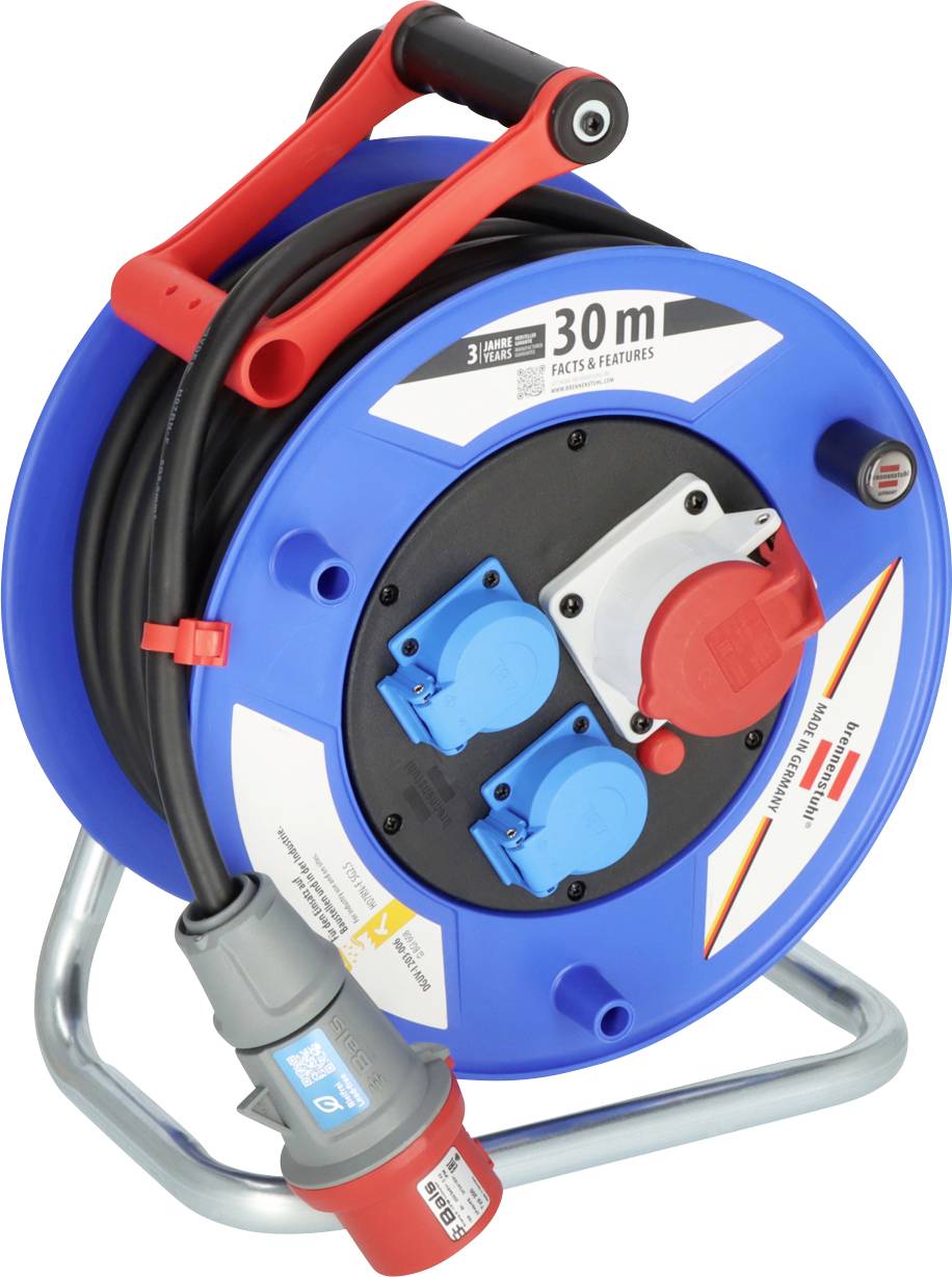 Brennenstuhl Garant 1237980 кабельний барабан 30.00 м чорний роз'єм CEE чоловічий 16 A, 5-контактний