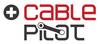 Logo marki Cable Pilot w kolorach czerwonym i czarnym z wyStylizowanym znakiem plus oraz elementem technicznym pomiędzy literami.