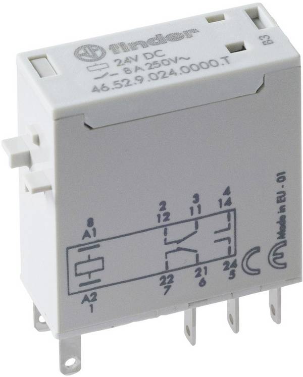 Finder 46.52.9.024.0000T Przekaźnik THT 24 V/AC 8 A 2 zestyki przełączne 1 szt.