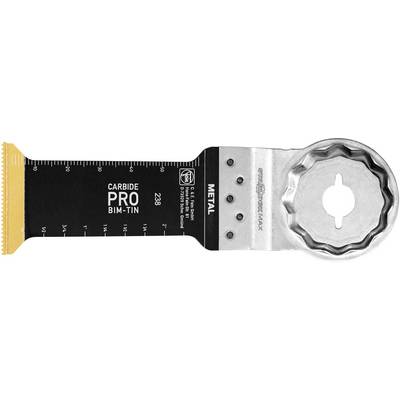 FEIN E-Cut Carbide Pro zaagblad, VE 5 st., breedte 32 mm, lengte 60 mm, opname Starlock Plus, TiN-gecoat hardmetalen invalzaagblad met extreem hoge slijtvastheid FEIN E-Cut Carbide Pro zaagblad, VE 5 st., breedte 32 mm, lengte 60 mm, opname Starlock Plus, TiN-gecoat hardmetalen invalzaagblad met extreem hoge slijtvastheid