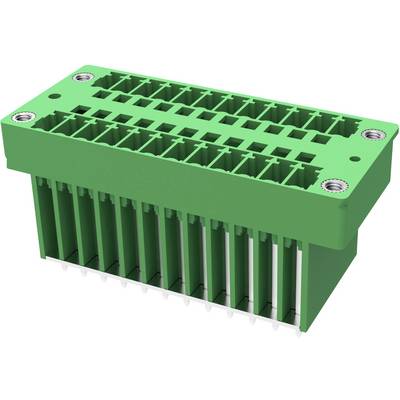 Zielony elektryczny złącze wielostykowe z wieloma rzędami pinów, przeznaczone do zastosowań przemysłowych.