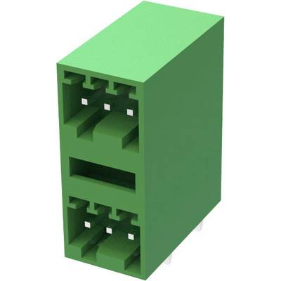 Zielony elektroniczny złącze z dwoma rzędami gniazd, służące do bezpiecznego połączenia elementów elektronicznych.