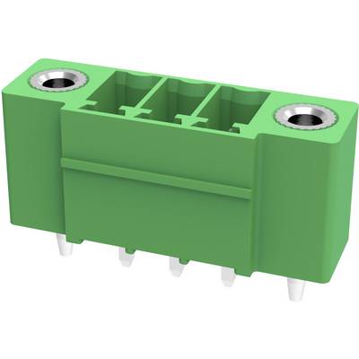 Zielony elektryczny złącz wielostykowy z wieloma otworami przyłączeniowymi i metalowymi stykami. Odpowiedni do użycia w obwodach elektronicznych.