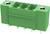 Zielony elektryczny złącz wielostykowy z wieloma otworami przyłączeniowymi i metalowymi stykami. Odpowiedni do użycia w obwodach elektronicznych.