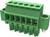 Zielony, prostokątny złącz wtykowy z wieloma otworami przyłączeniowymi przeznaczony do zastosowań elektrycznych.