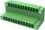 Zielony złącz wtykowy z 24 pinami w dwóch rzędach, z czterema otworami mocującymi w narożnikach, przeznaczony do elektrycznego łączenia komponentów.