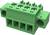 Zielony, prostokątny złącz elektryczny z pięcioma otworami przyłączeniowymi i otworami bocznymi, stosowany do połączeń elektrycznych.