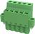 Zielony elektryczny złącz z tworzywa sztucznego z sześcioma otworami przyłączeniowymi, odpowiedni do zastosowań przemysłowych.
