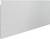 Biała, prostokątna płyta o zaokrąglonych narożnikach, zamontowana na ścianie, służy jako osłona grzejnika.