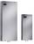 Dwie srebrne panele ścienne, różnej wielkości, z małymi wyświetlaczami w lewym górnym rogu.