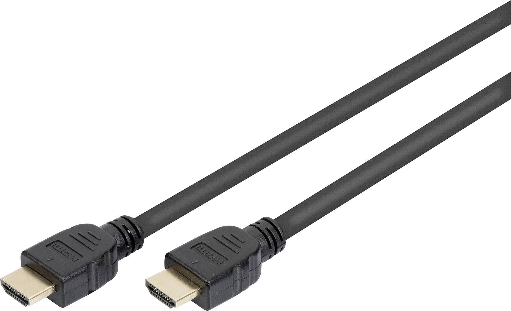 Кабель HDMI Digitus HDMI-A штекер, HDMI-A штекер 1.00 м чорний AK-330124-010-S 8K UHD, позолочені контакти, плетене екранування, е