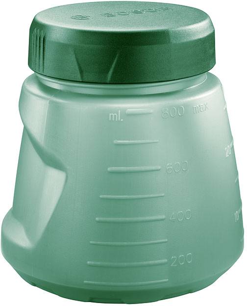 Zielony miernik z podziałką w mililitrach od 200 do 800 ml, odpowiedni do precyzyjnego pomiaru płynów.