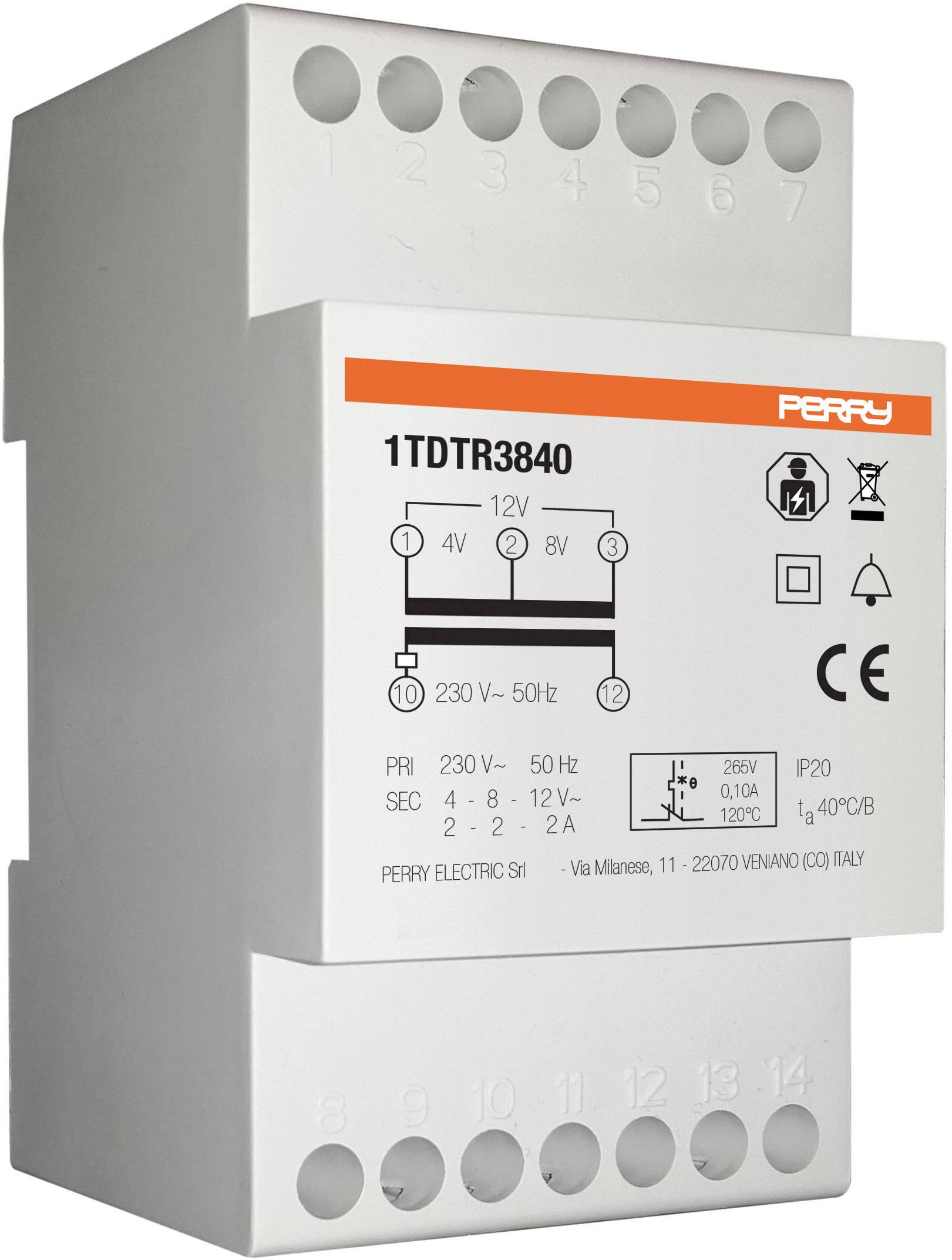 Трансформатор дзвінка Wallair 1TDTR3840, 4 В, 8 В, 12 В