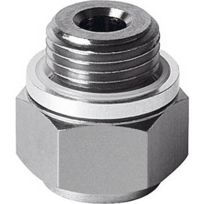 Metalowy adapter śrubowy z gwintem i łbem sześciokątnym, służący do niezawodnego łączenia rur lub przewodów w systemach hydraulicznych.
