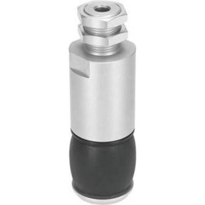 Cylindryczny element wykonany z metalu i tworzywa sztucznego, prawdopodobnie część mechaniczna lub przemysłowa, z gwintem na górze.