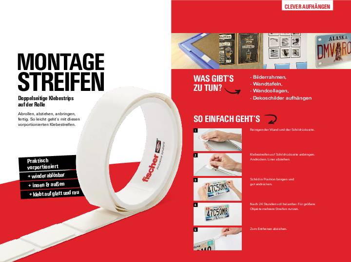 Dwustronny tape klejący, idealny do dekoracji bez wiercenia. Sposób użycia: rozwijaj, oderwij, przyklejaj. Praktyczny, łatwo usuwalny.