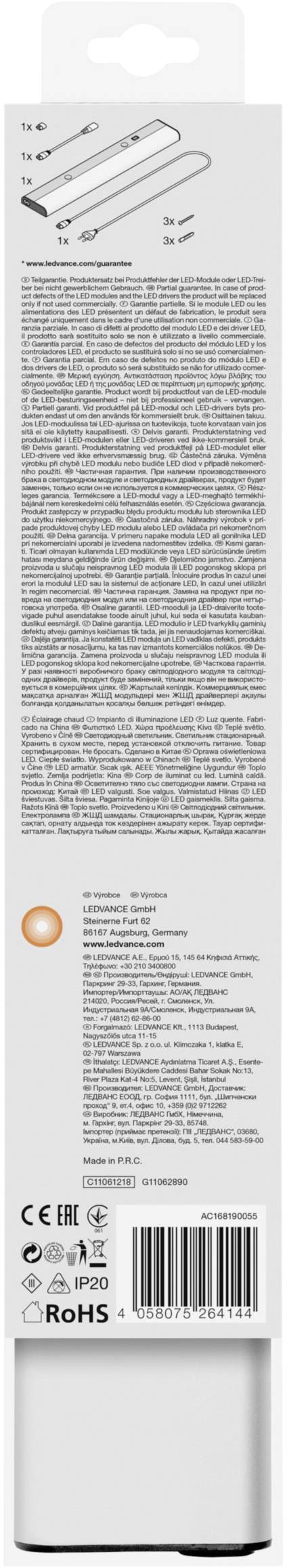 Biały karton z czarnym tekstem i ilustracjami. Na górze szkic słuchawek. Na dole specyfikacje techniczne, symbole CE i RoHS.