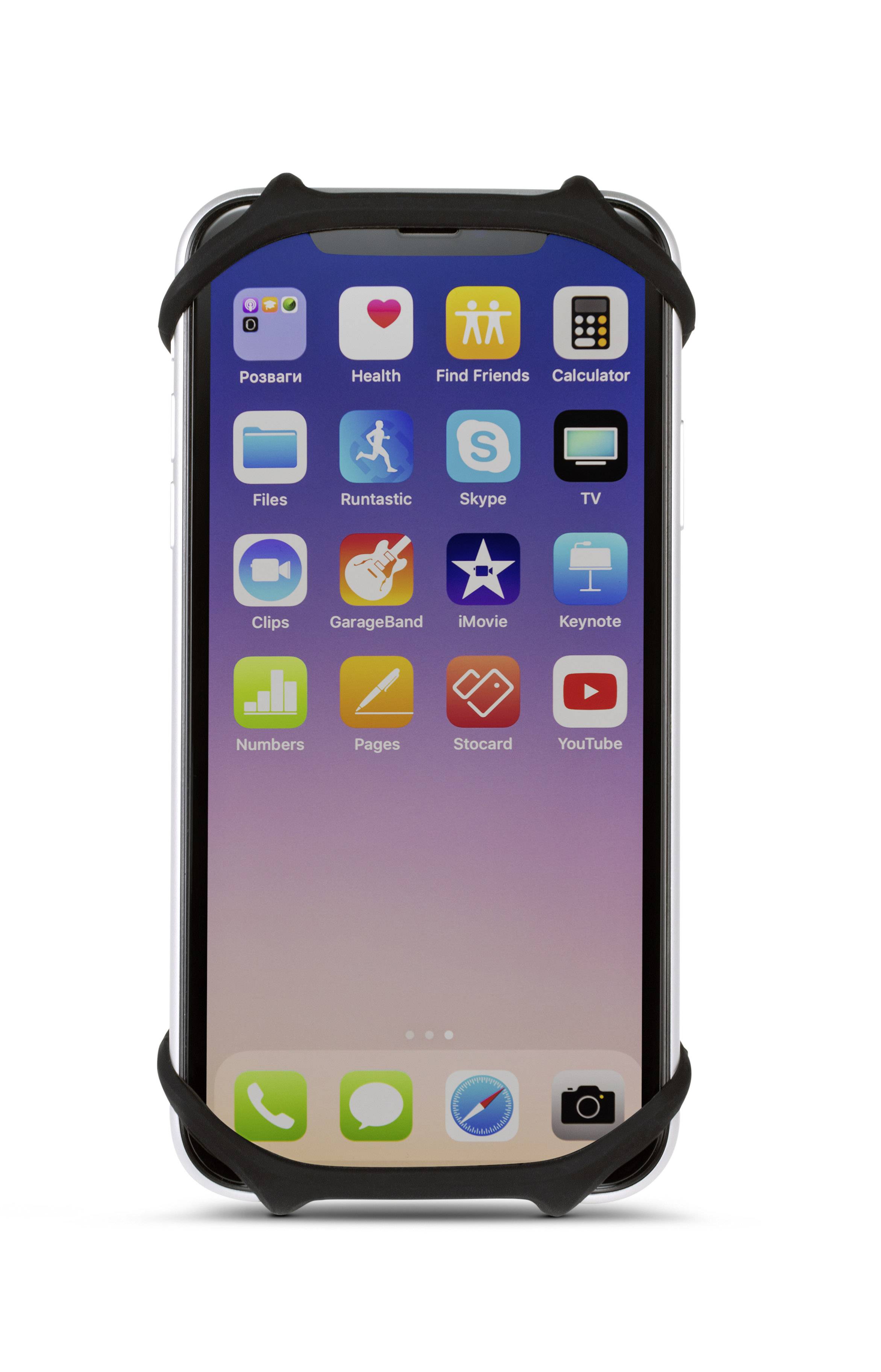 Smartfon z różnymi ikonami aplikacji na ekranie, w tym 'Posare', 'Zdrowie', 'Znajdź Znajomych' i 'Kalkulator'.