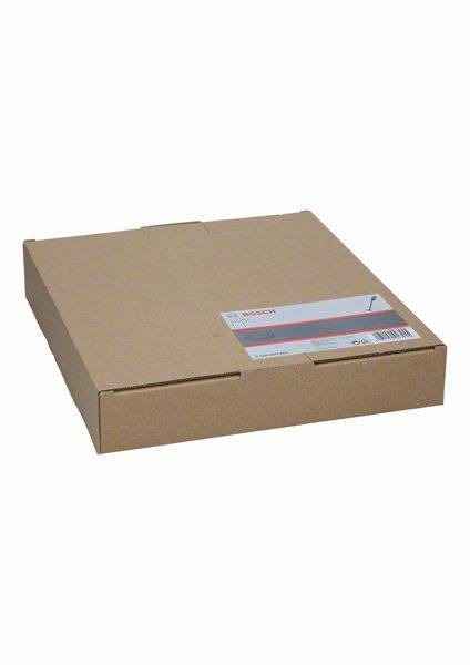 Pudełko kartonowe z etykietą marki Bosch, prawdopodobnie przeznaczone do przechowywania lub transportu narzędzi lub akcesoriów.