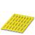 Żółta plastikowa kratownica na białym tle, w kształcie prostokąta, z równolegle przebiegającymi żebrami wzmacniającymi.