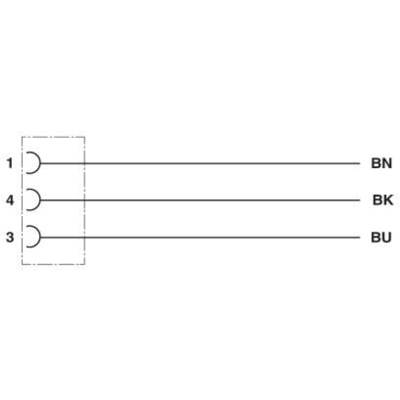 Diagram pokazuje trzy linie poziome: 1 do 'BN', 4 do 'BK', 3 do 'BU'. Linie są ułożone obok siebie.