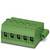 Zielony elektryczny złącze do montażu na płytce drukowanej z pięcioma zaciskami. Idealne do okablowania urządzeń elektronicznych.
