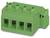 Zielony trójbiegunowy złącze elektryczne z prostokątną obudową i okrągłymi stykami, często stosowany w połączeniach elektrycznych.