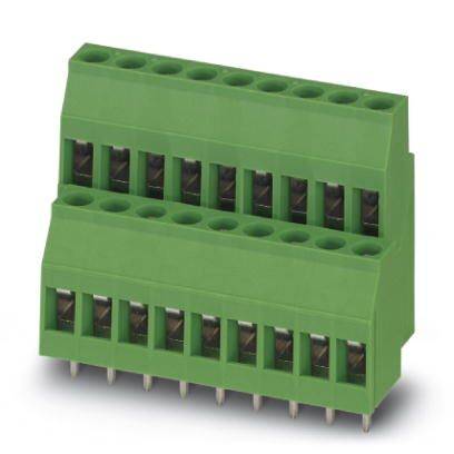 Zielony złącze wielostykowe, odpowiednie do stosowania w obwodach elektronicznych.