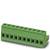 Zielony złącz z ośmioma gniazdami, stosowany do połączeń elektrycznych w elektronice lub instalacjach elektrycznych.