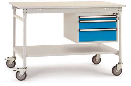 Manuflex BB5367.0002 Повністю настільний верстат BASE мобільний з пластиковою пластиною + корпусом основи, Ш x Г x В: 1000 x 800 x