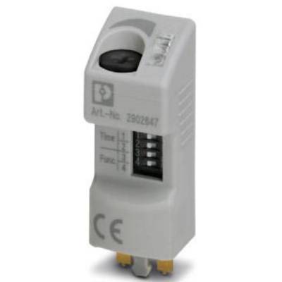 Szare urządzenie elektroniczne z pokrętłem i przełącznikami DIP. Napis: 'Nr art. 2902847'. Oznaczenie CE u dołu.