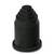 Czarna, cylindryczna nasadka gumowa z pierścieniami stopniowanymi, często stosowana do uszczelniania lub ochrony części mechanicznych.