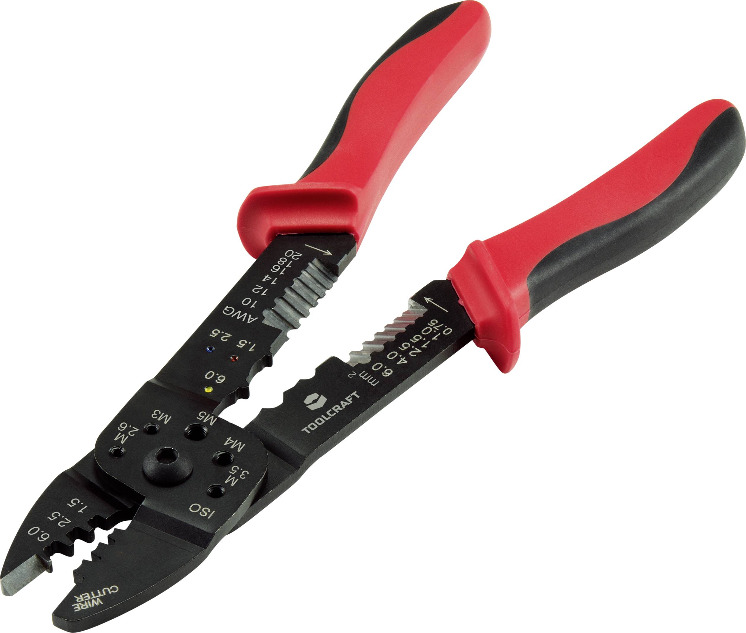 Обтискний інструмент та інструмент для зачистки проводів TOOLCRAFT PLC-4131 TO-6680946, 1,5–6 мм²