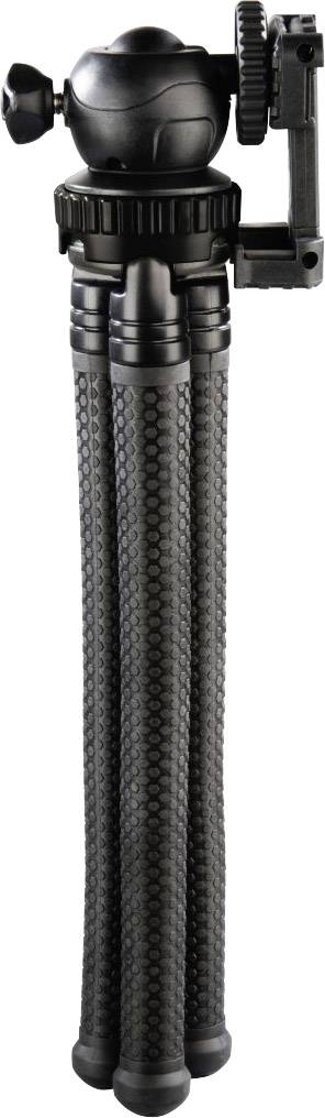 Штатив Hama 1/4 дюйма Робоча висота = 16 - 27 см чорний для смартфонів та GoPro, кульова головка
