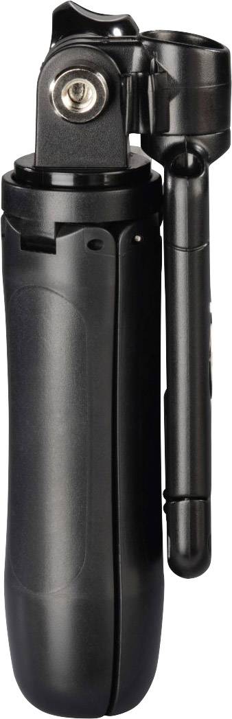 Składany, czarny selfie stick z wbudowanym statywem.