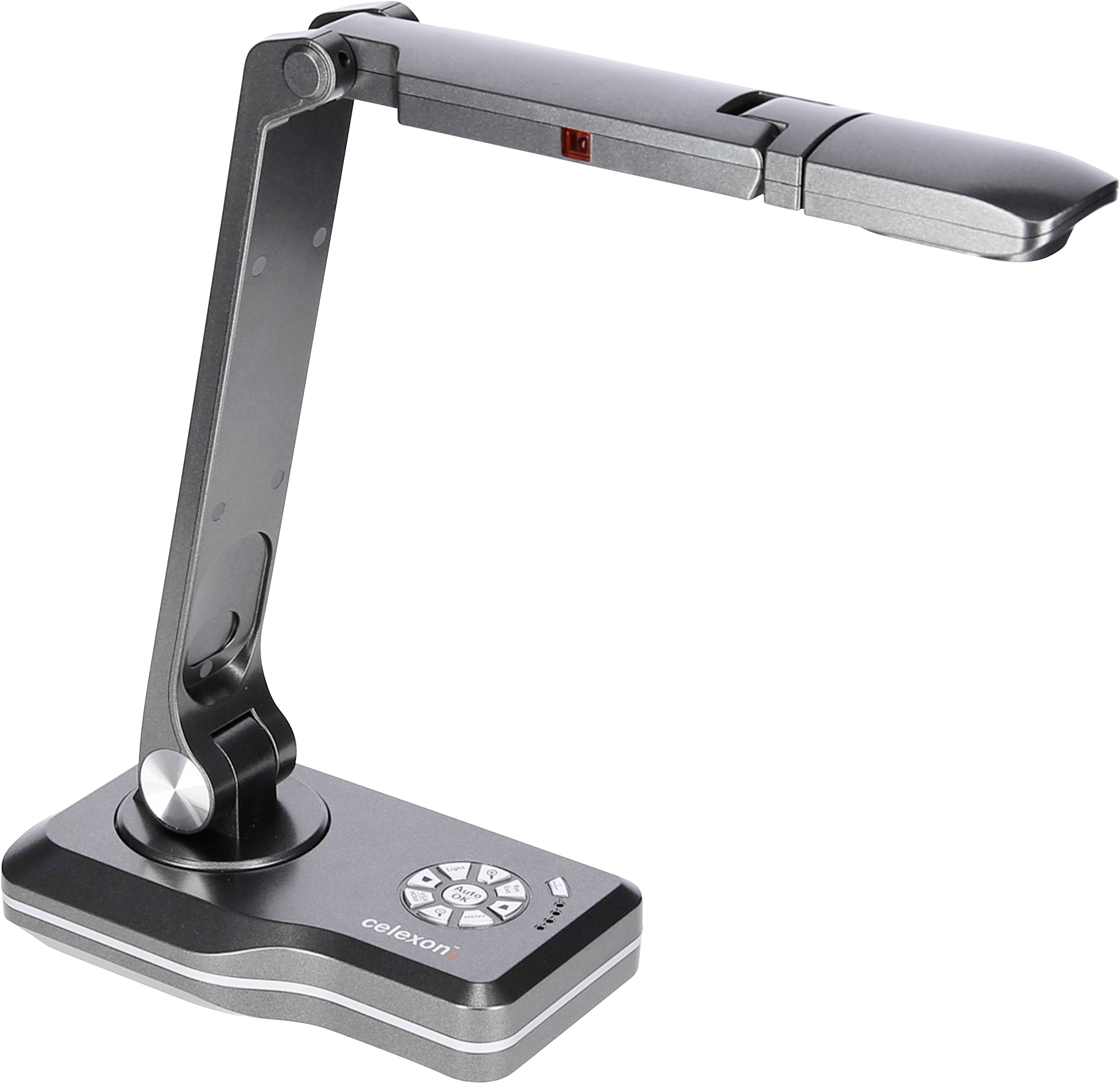 Kamera dokumentowa z możliwością złożenia ramienia i podstawą, idealna do prezentacji i cyfrowego skanowania dokumentów.
