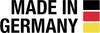 Napis 'MADE IN GERMANY' obok czarnych, czerwonych i złotych pasów, przypominających niemiecką flagę.