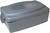 Szary plastikowy pojemnik z pokrywą i zamknięciem bocznym, prawdopodobnie przeznaczony do zastosowań elektronicznych lub zarządzania przewodami.