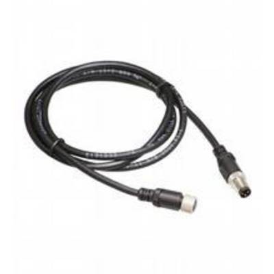 Czarny kabel z okrągłym, wielostykowym wtykiem na obu końcach, przeznaczony do połączeń audio lub elektronicznych.